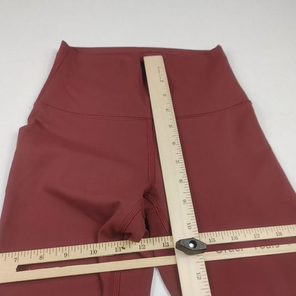 Lululemon Womens Wunder High Rise Cropped Leggings Dark Red Stretchy Size 4 - Picture 6 of 12